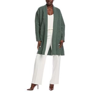 Eileen Fisher Womens Petite High Collar Wool Coat